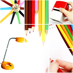 Image showing Colorful office collage.