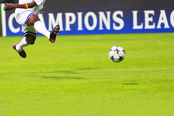 Image showing Flying soccer player