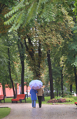 Image showing walk in autumn park