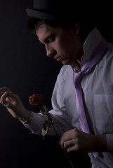 Image showing man with a rose