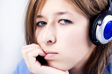 Image showing Young girl in headphones   