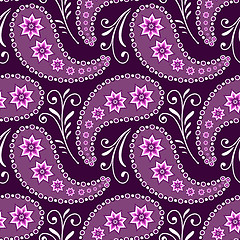 Image showing Seamless violet floral pattern