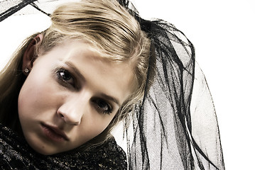 Image showing young sad blonde