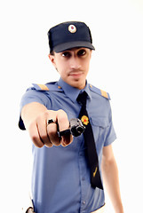 Image showing policeman with gun