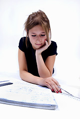 Image showing girl spending time in studying 