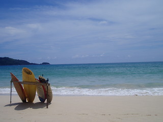 Image showing Surfboards on The Beach