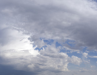 Image showing The cloudy blue sky