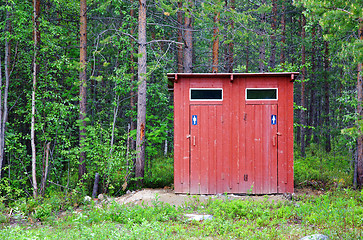 Image showing Toilet in a wood