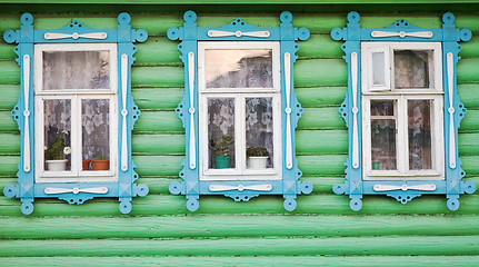 Image showing Three rural windows
