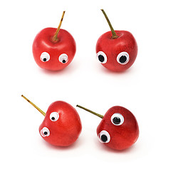 Image showing Sweet cherry with eyes