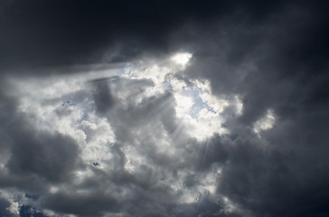 Image showing The cloudy blue years sky with shine