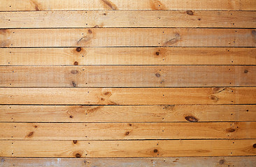 Image showing Yellow rough wooden wall