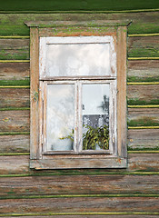 Image showing Window of wooden house