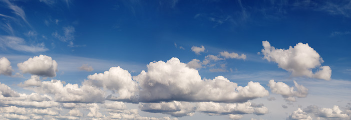 Image showing The cloudy blue sky