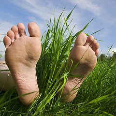 Image showing Barefooted a foot