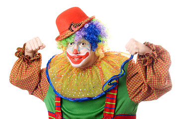 Image showing Portrait of an aggressive clown