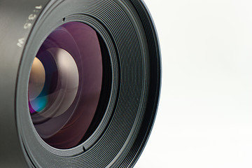 Image showing Close-up of the front lens of a medium format camera