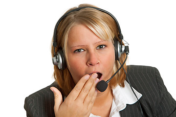 Image showing Yawning businesswoman
