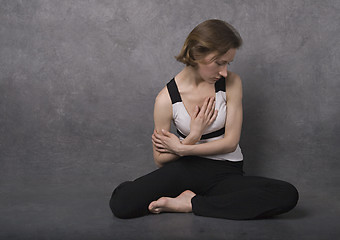 Image showing Sad woman, studio shot