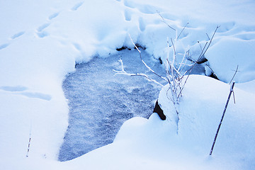 Image showing Water uder ice and snow