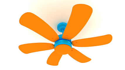 Image showing Orange 3D Fan