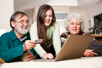 Image showing Senior couple shopping online