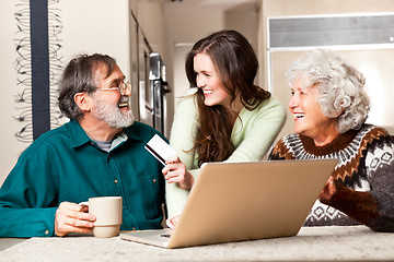 Image showing Senior couple shopping online