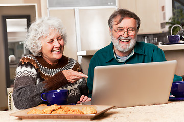 Image showing Senior couple using computer