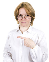 Image showing Girl in points isolated on a white