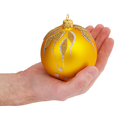 Image showing Cristmas tree gold ball