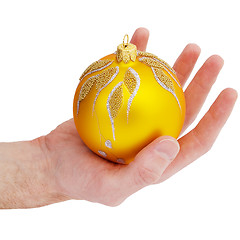 Image showing Cristmas tree gold ball