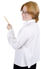 Image showing Woman with a pencil