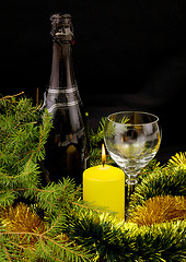 Image showing New Year's bottle of champagne