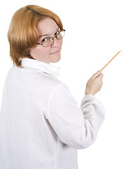 Image showing Woman with a pencil