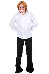 Image showing Confused girl on a white background