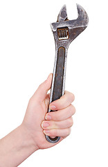 Image showing Big wrench in a hand