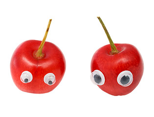 Image showing Sweet cherries with eyes