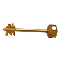 Image showing Golden key white