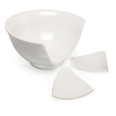 Image showing The broken white cup