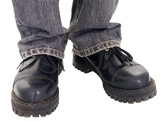 Image showing Feet in the big black boots