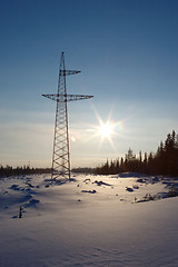 Image showing New high-voltage tower