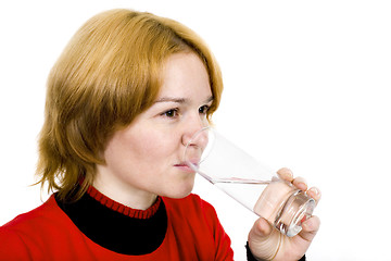 Image showing Girl with a water glass