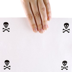 Image showing Sheet of papper on the hand