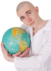 Image showing Man embracing the world