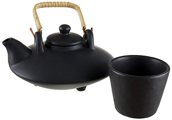 Image showing Japanese teapot and cups