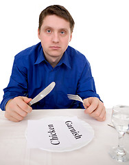 Image showing Guest of restaurant on diet