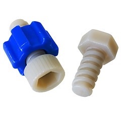 Image showing Plastic nut and bolt