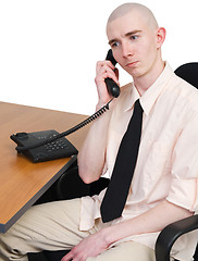 Image showing Telephone and man