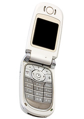 Image showing Silvery cellular telephone