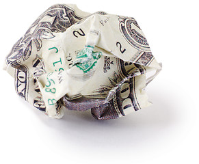 Image showing Crumpled dollar